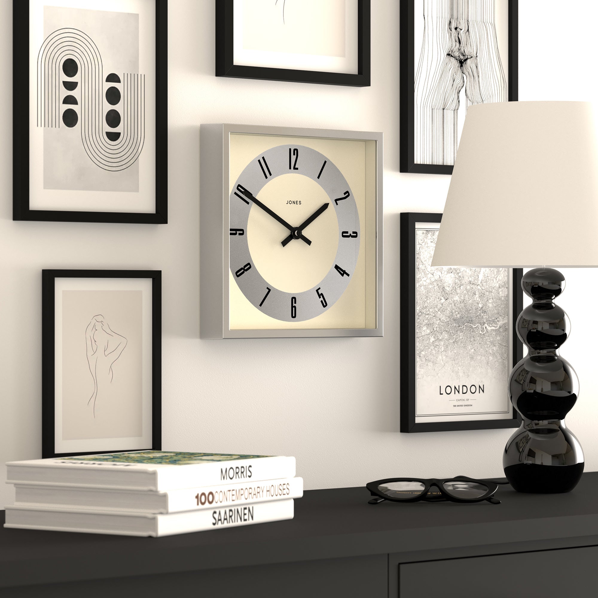 Newgate Jones Box Wall Clock Silver-Home &amp; Garden &gt; Decor-PEROZ Accessories