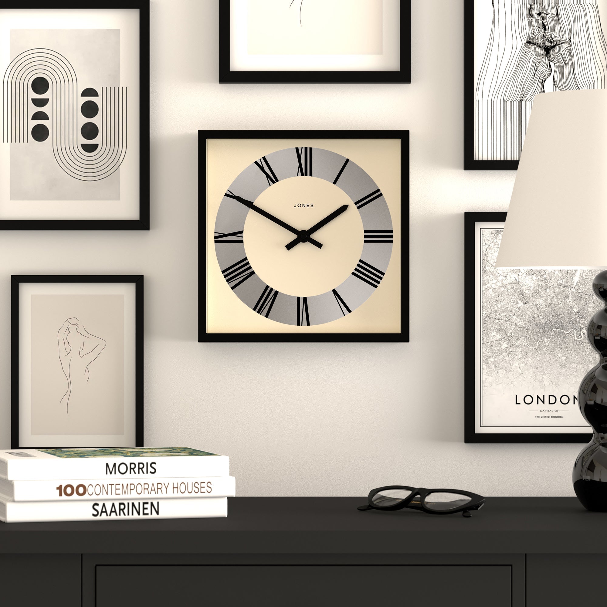 Newgate Jones Box Wall Clock Matte Black-Home &amp; Garden &gt; Decor-PEROZ Accessories