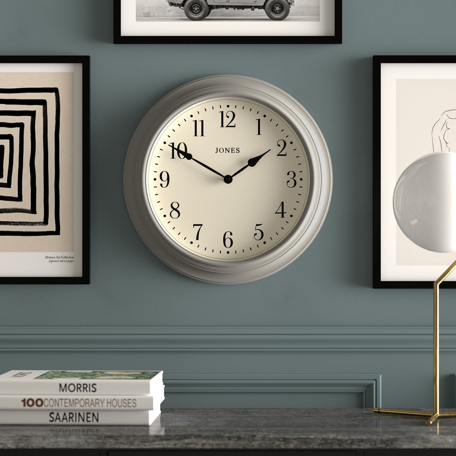 Newgate Jones Supper Club Clock Cloud Grey-Home &amp; Garden &gt; Decor-PEROZ Accessories