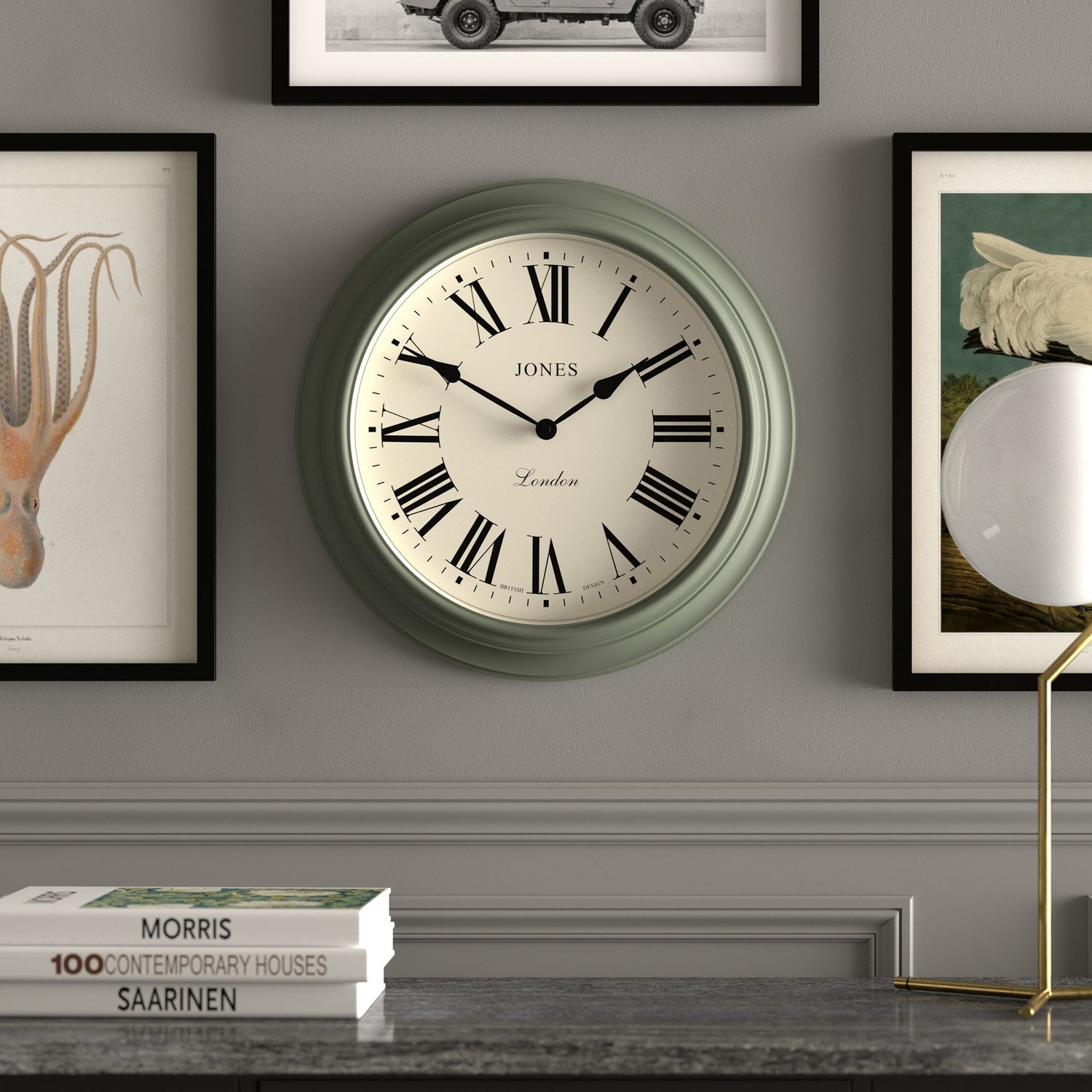 Newgate Jones Supper Club Clock Moss Green-Home &amp; Garden &gt; Decor-PEROZ Accessories