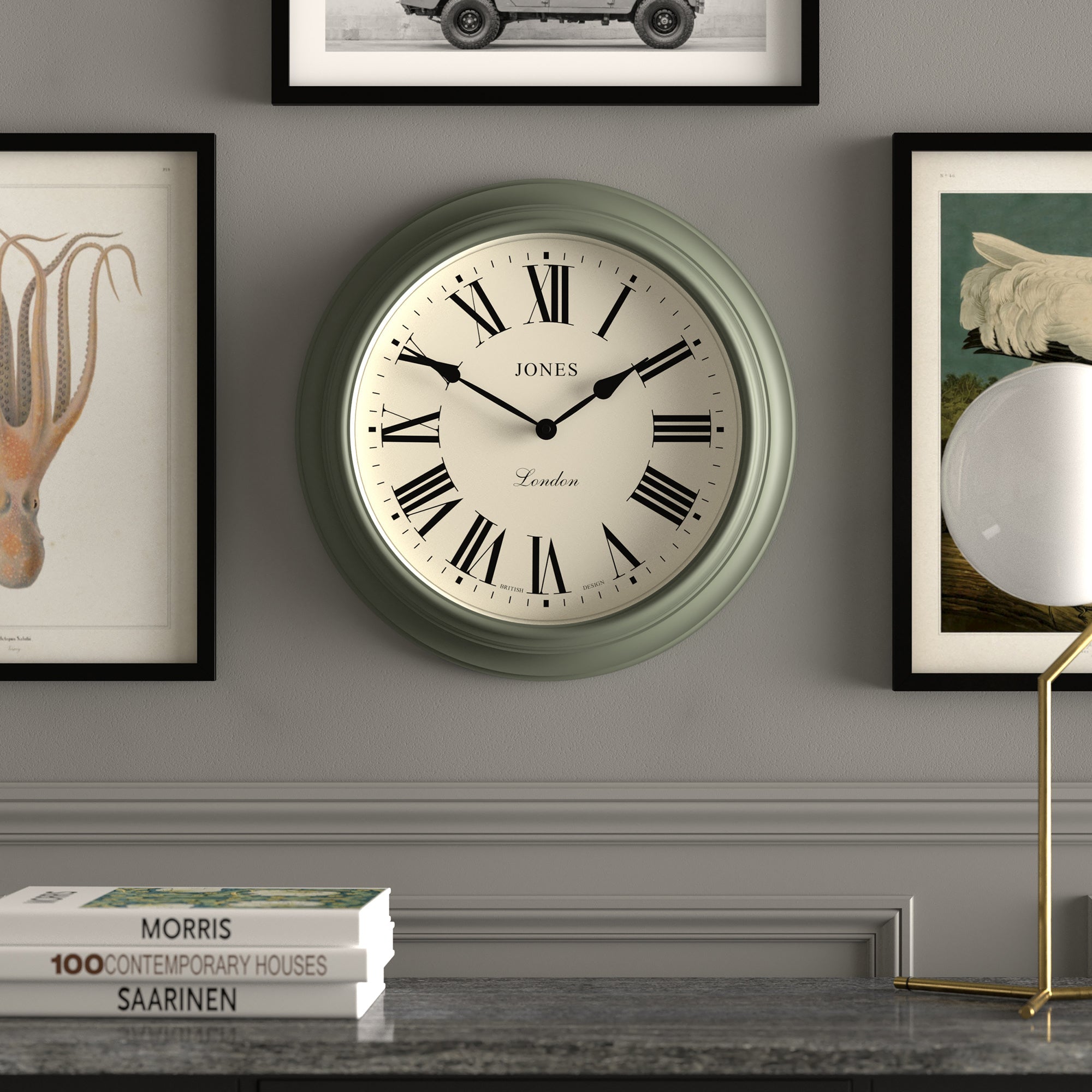 Newgate Jones Supper Club Clock Moss Green-Home &amp; Garden &gt; Decor-PEROZ Accessories