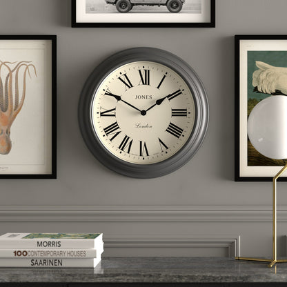 Newgate Jones Supper Club Clock Charcoal Grey-Home &amp; Garden &gt; Decor-PEROZ Accessories