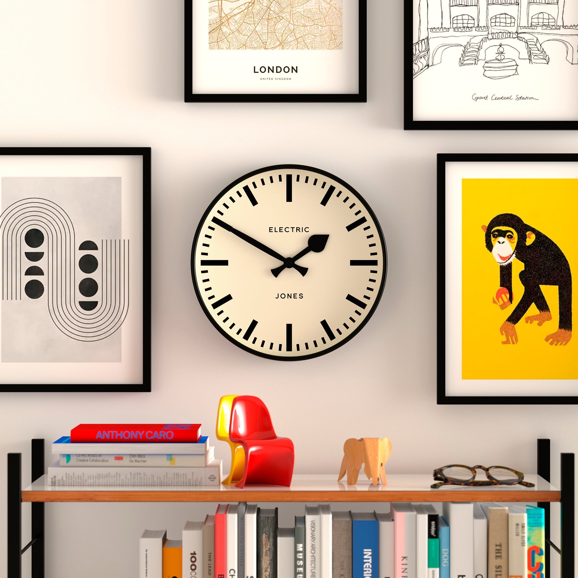 Newgate Jones Railway Wall Clock Black-Home &amp; Garden &gt; Decor-PEROZ Accessories