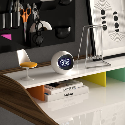 Newgate Centre Of The Earth Lcd Alarm Clock White-Home &amp; Garden &gt; Decor-PEROZ Accessories