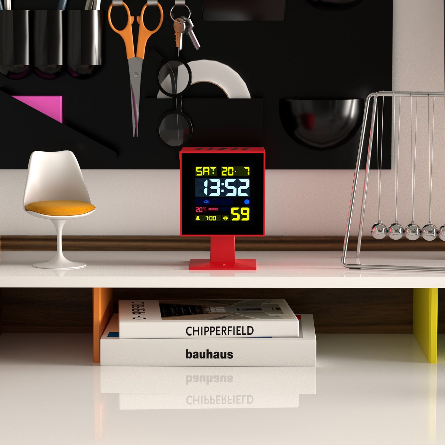 Newgate Monolith Lcd Alarm Clock Fire Engine Red-Home &amp; Garden &gt; Decor-PEROZ Accessories