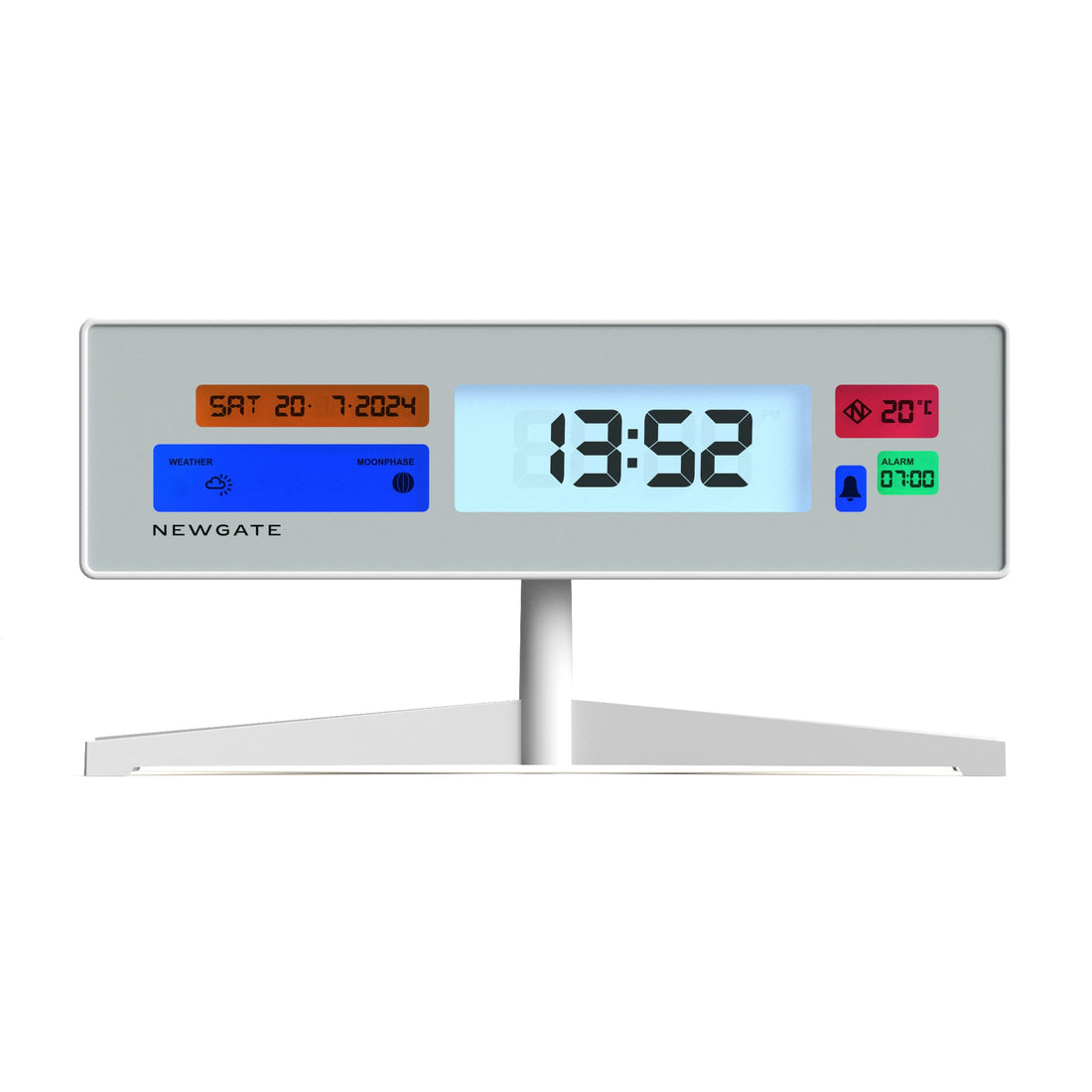 Newgate Supergenius Lcd Alarm Clock Matte White-Home &amp; Garden &gt; Decor-PEROZ Accessories