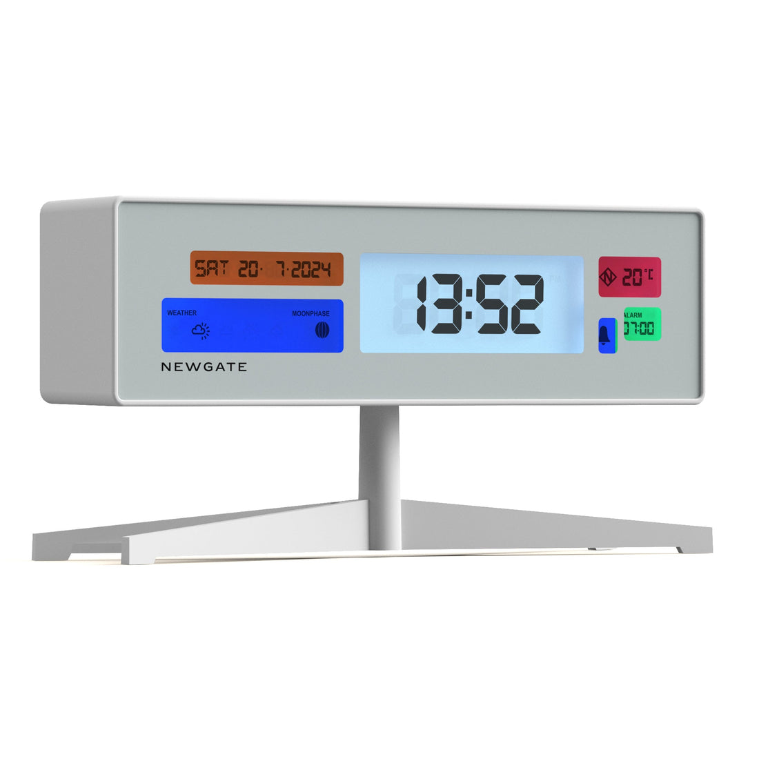 Newgate Supergenius Lcd Alarm Clock Matte White-Home &amp; Garden &gt; Decor-PEROZ Accessories