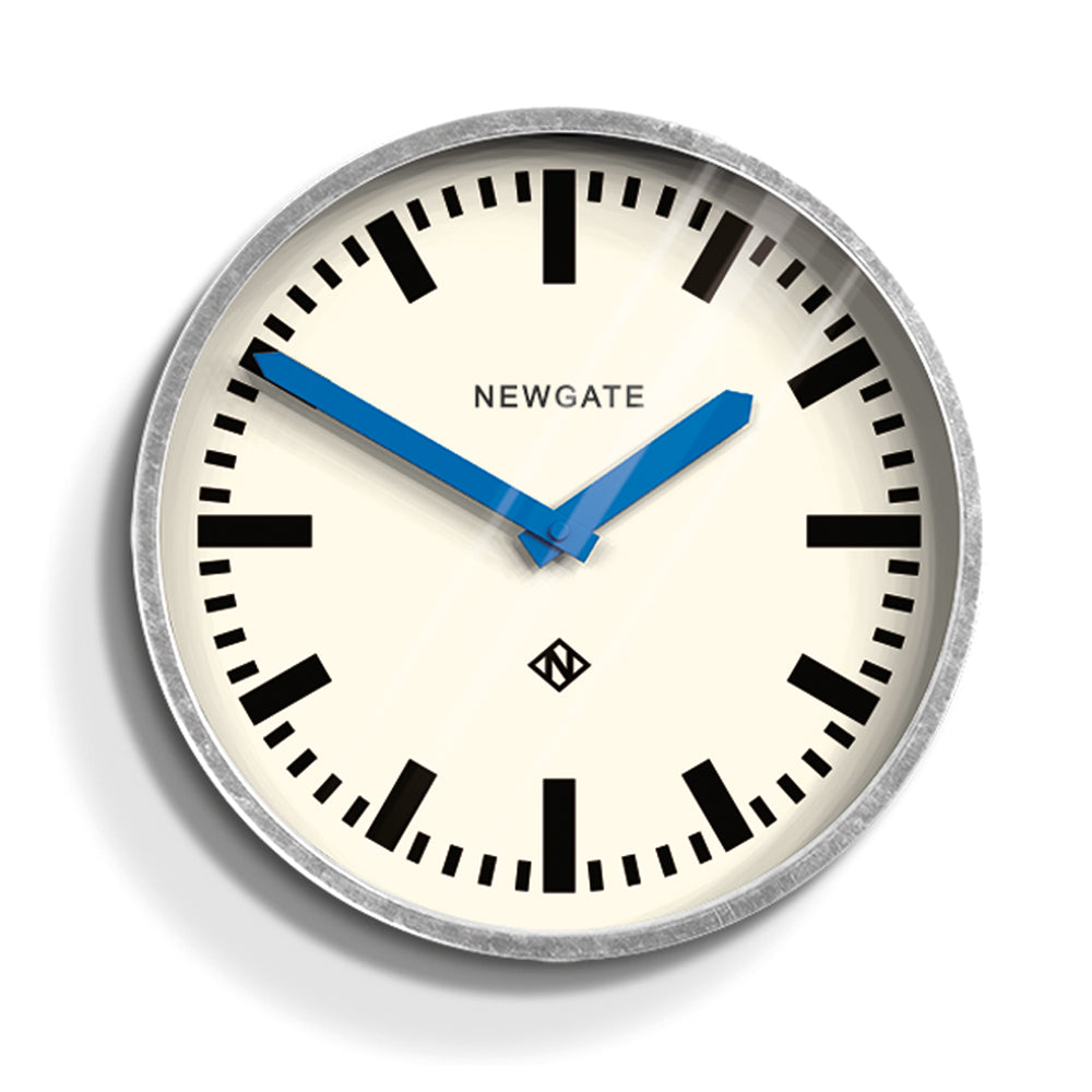 Newgate Luggage Wall Clock Galvanised Blue Hands-Home &amp; Garden &gt; Decor-PEROZ Accessories