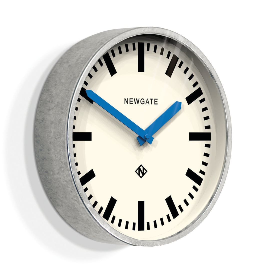 Newgate Luggage Wall Clock Galvanised Blue Hands-Home &amp; Garden &gt; Decor-PEROZ Accessories