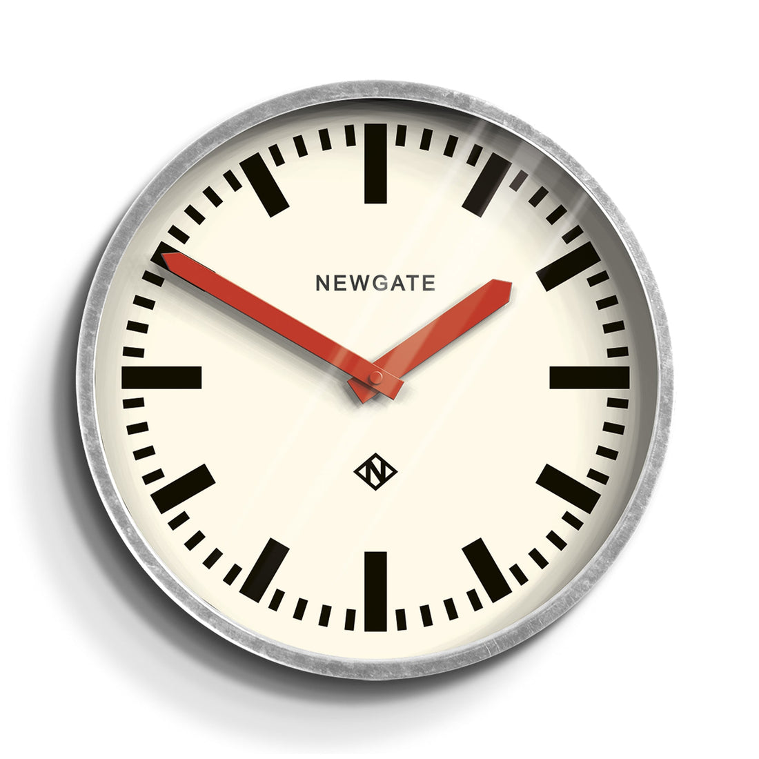 Newgate Luggage Wall Clock Galvanised Red Hands-Home &amp; Garden &gt; Decor-PEROZ Accessories