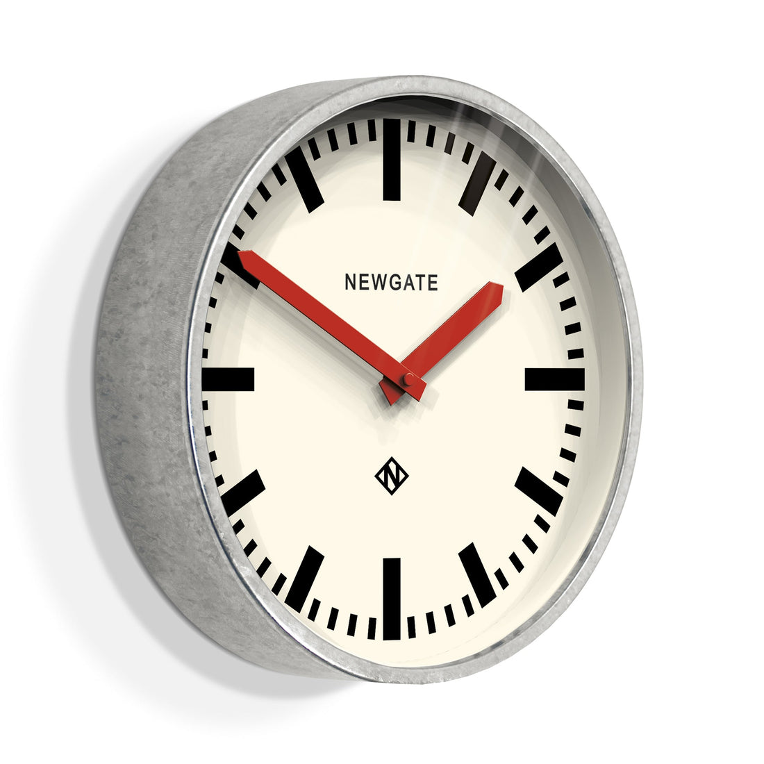Newgate Luggage Wall Clock Galvanised Red Hands-Home &amp; Garden &gt; Decor-PEROZ Accessories