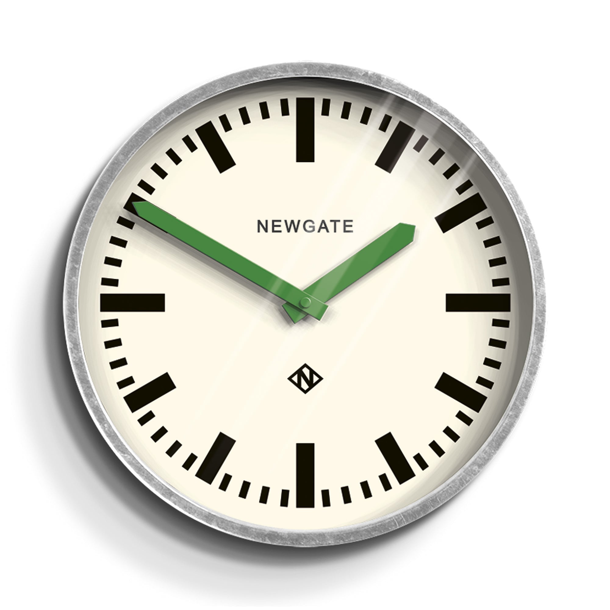 Newgate Luggage Wall Clock Galvanised Green Hands-Home &amp; Garden &gt; Decor-PEROZ Accessories
