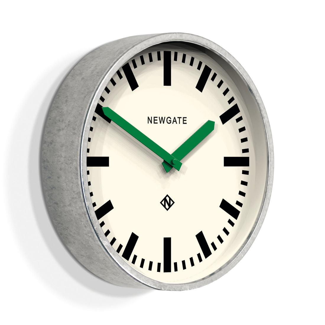 Newgate Luggage Wall Clock Galvanised Green Hands-Home &amp; Garden &gt; Decor-PEROZ Accessories