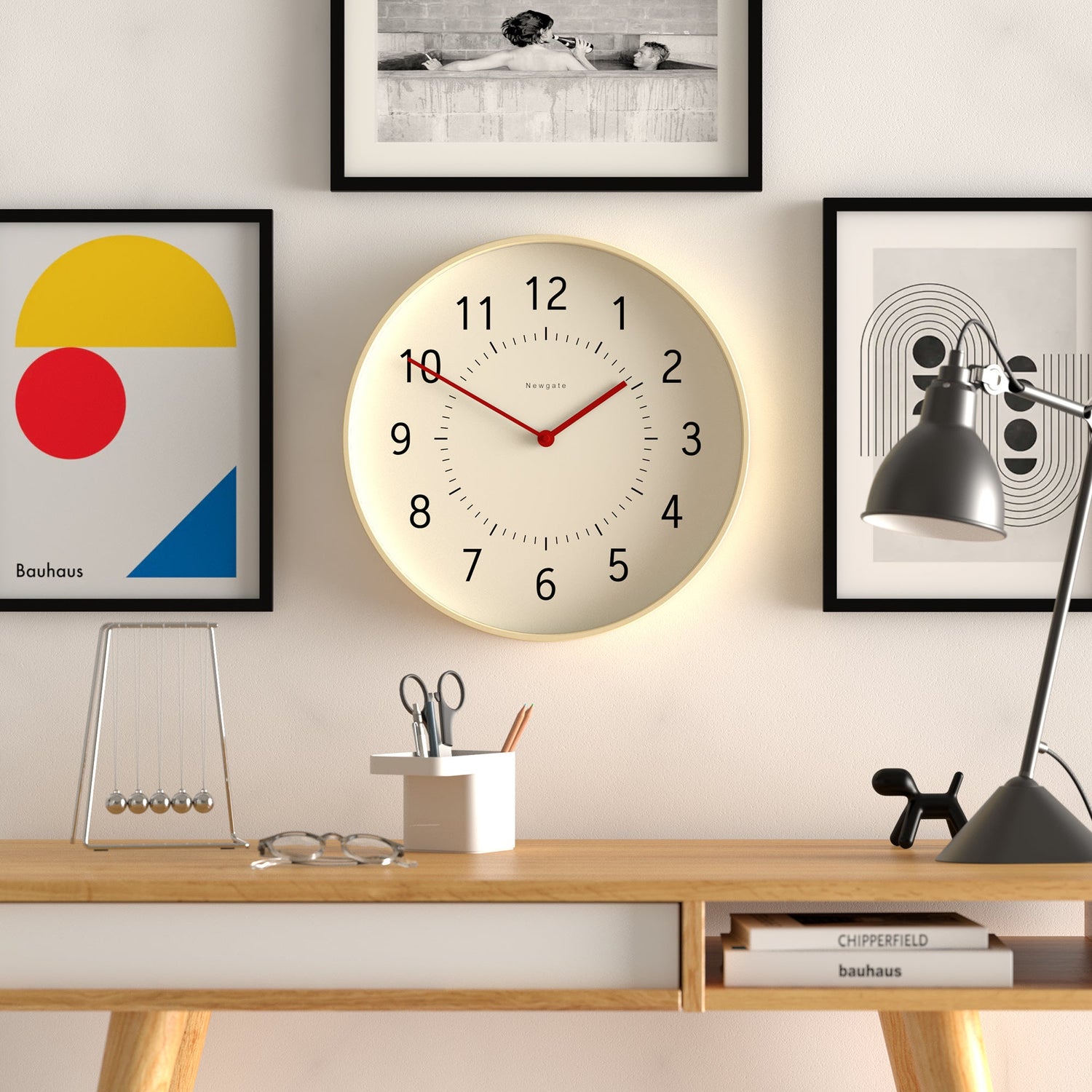 Newgate Monopoly Plywood Wall Clock With Red Hands-Home &amp; Garden &gt; Decor-PEROZ Accessories