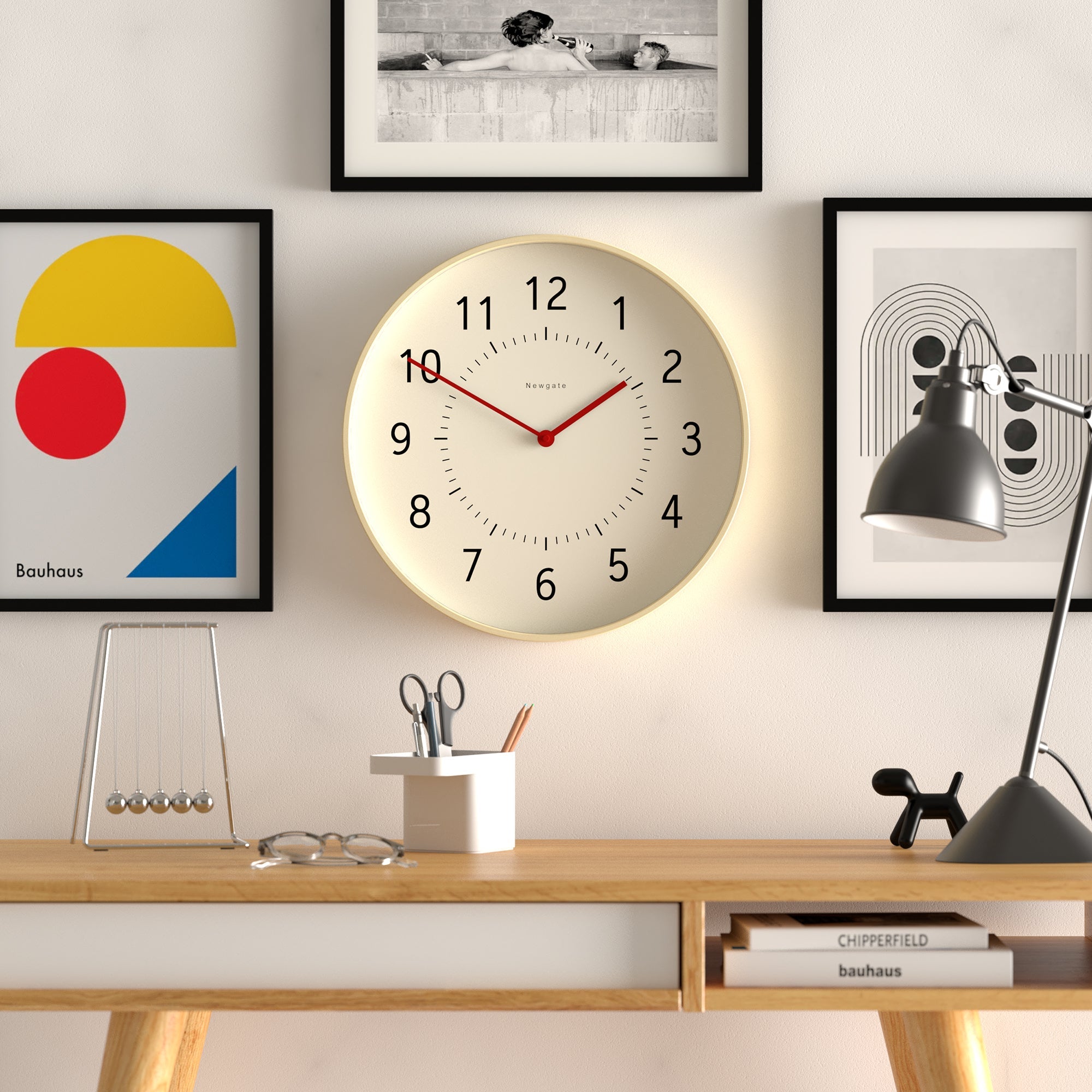 Newgate Monopoly Plywood Wall Clock With Red Hands-Home &amp; Garden &gt; Decor-PEROZ Accessories