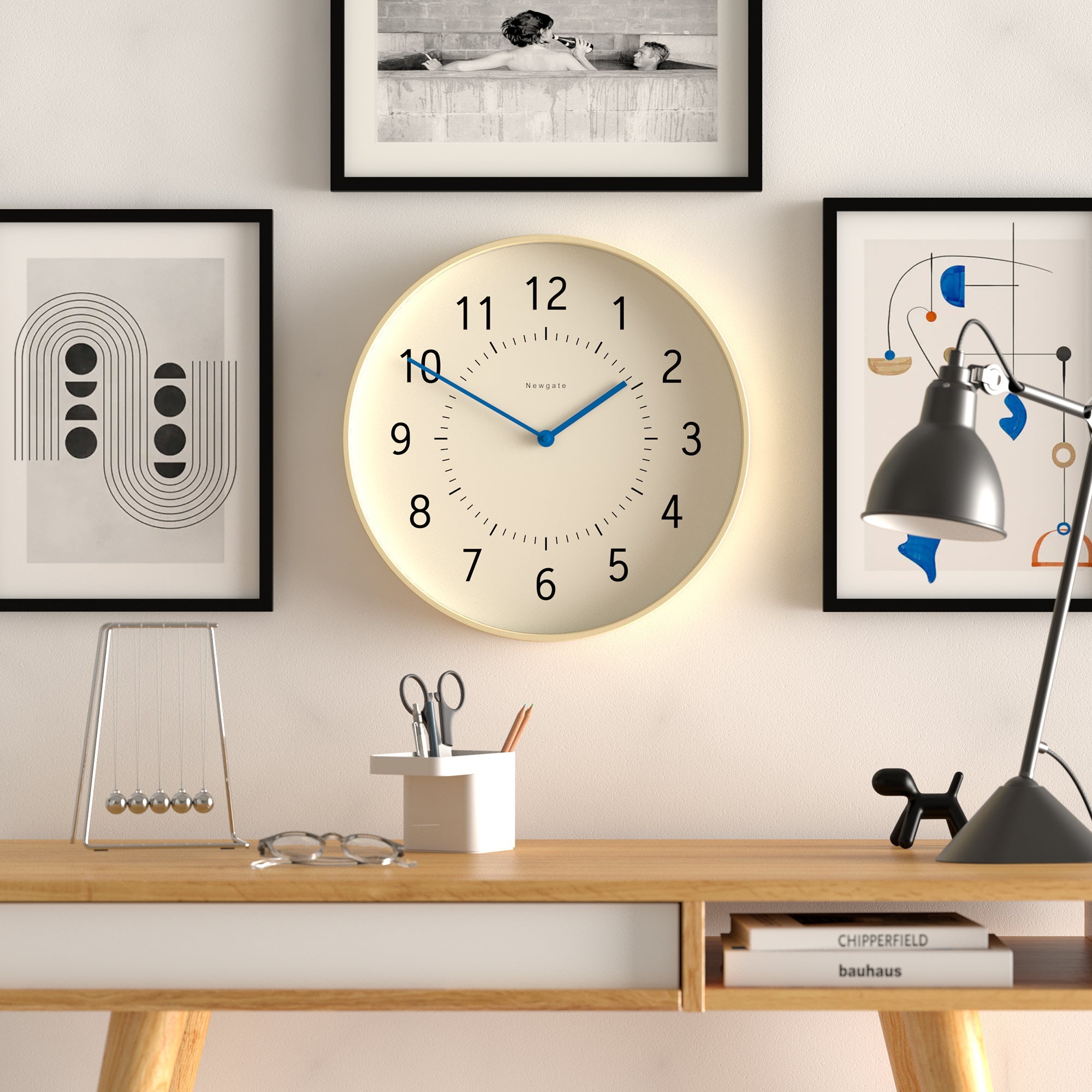 Newgate Monopoly Plywood Wall Clock With Blue Hands-Home &amp; Garden &gt; Decor-PEROZ Accessories
