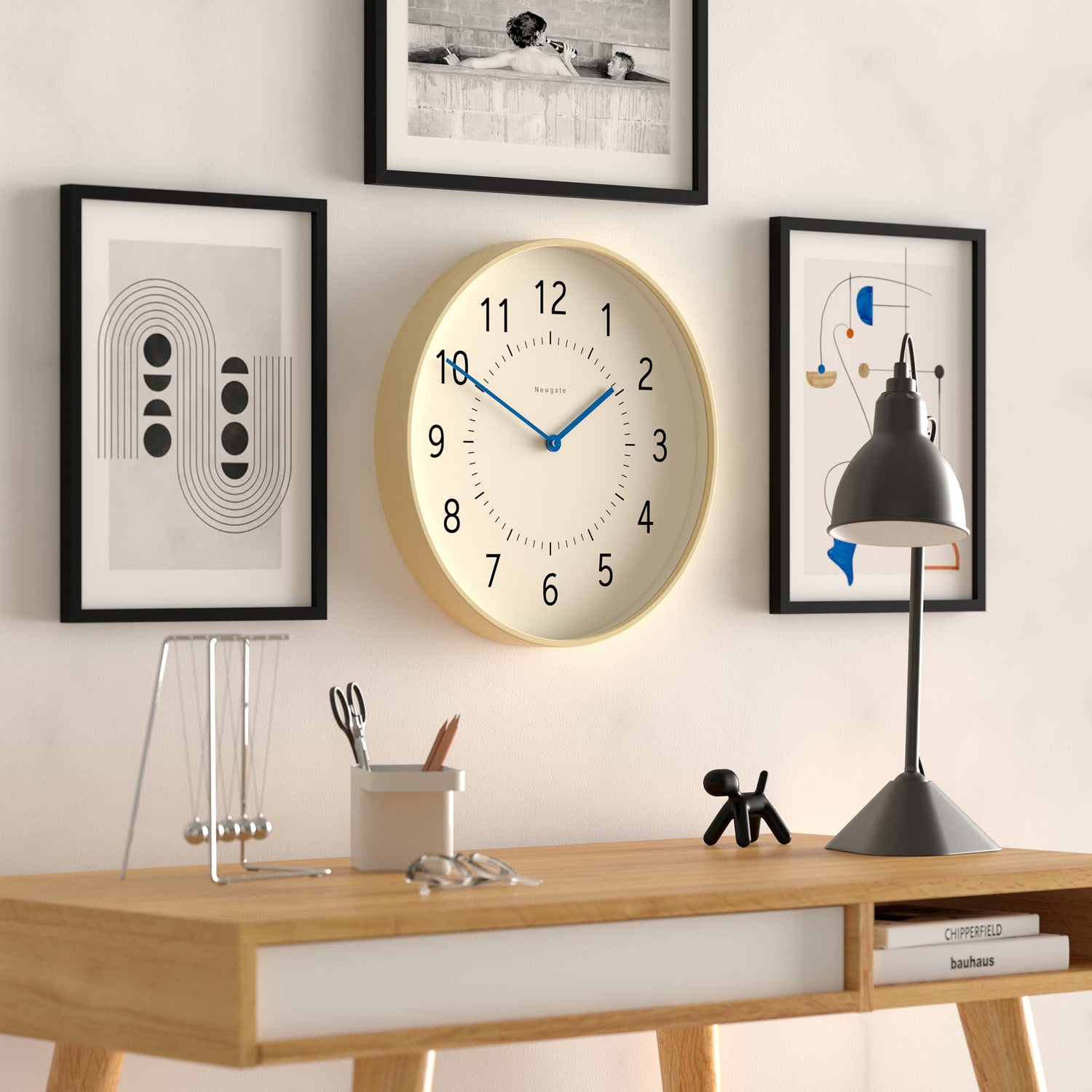 Newgate Monopoly Plywood Wall Clock With Blue Hands-Home &amp; Garden &gt; Decor-PEROZ Accessories
