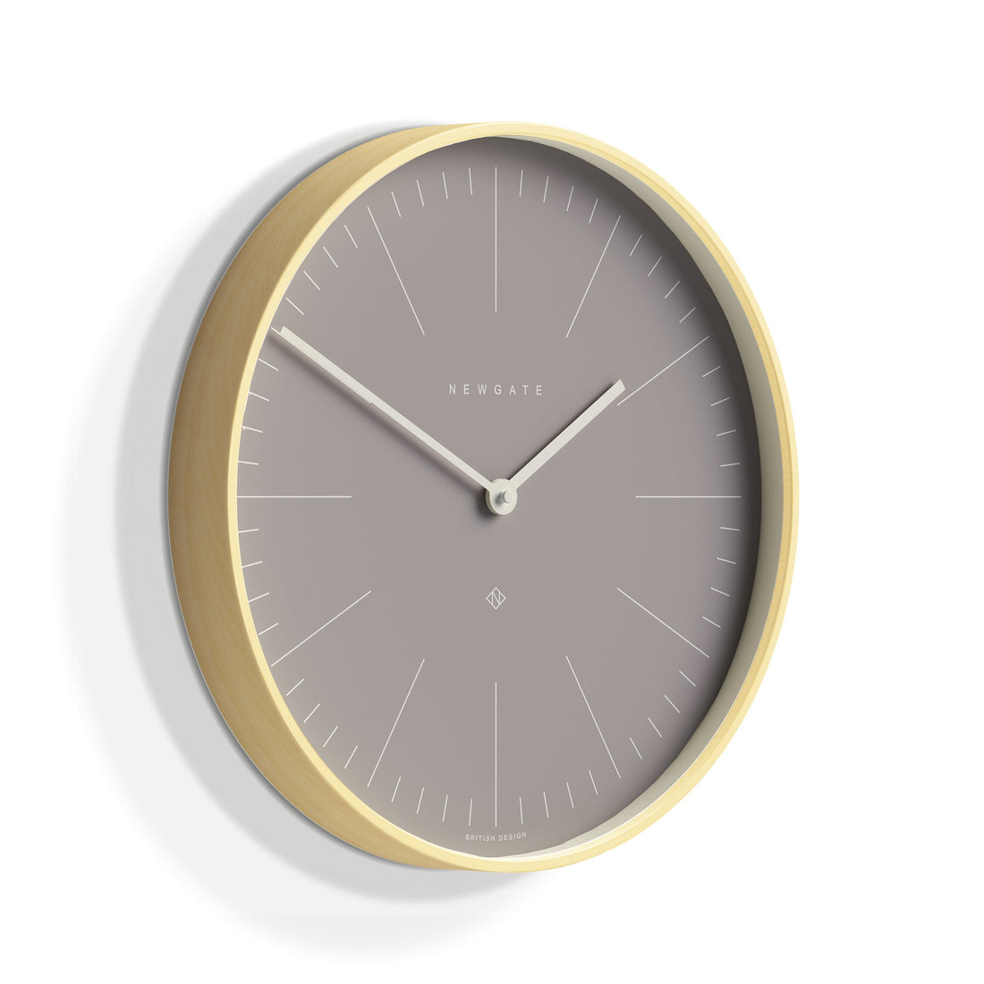 Newgate Mr Clarke Clock Pale Wood Clay Grey Dial-Home &amp; Garden &gt; Decor-PEROZ Accessories