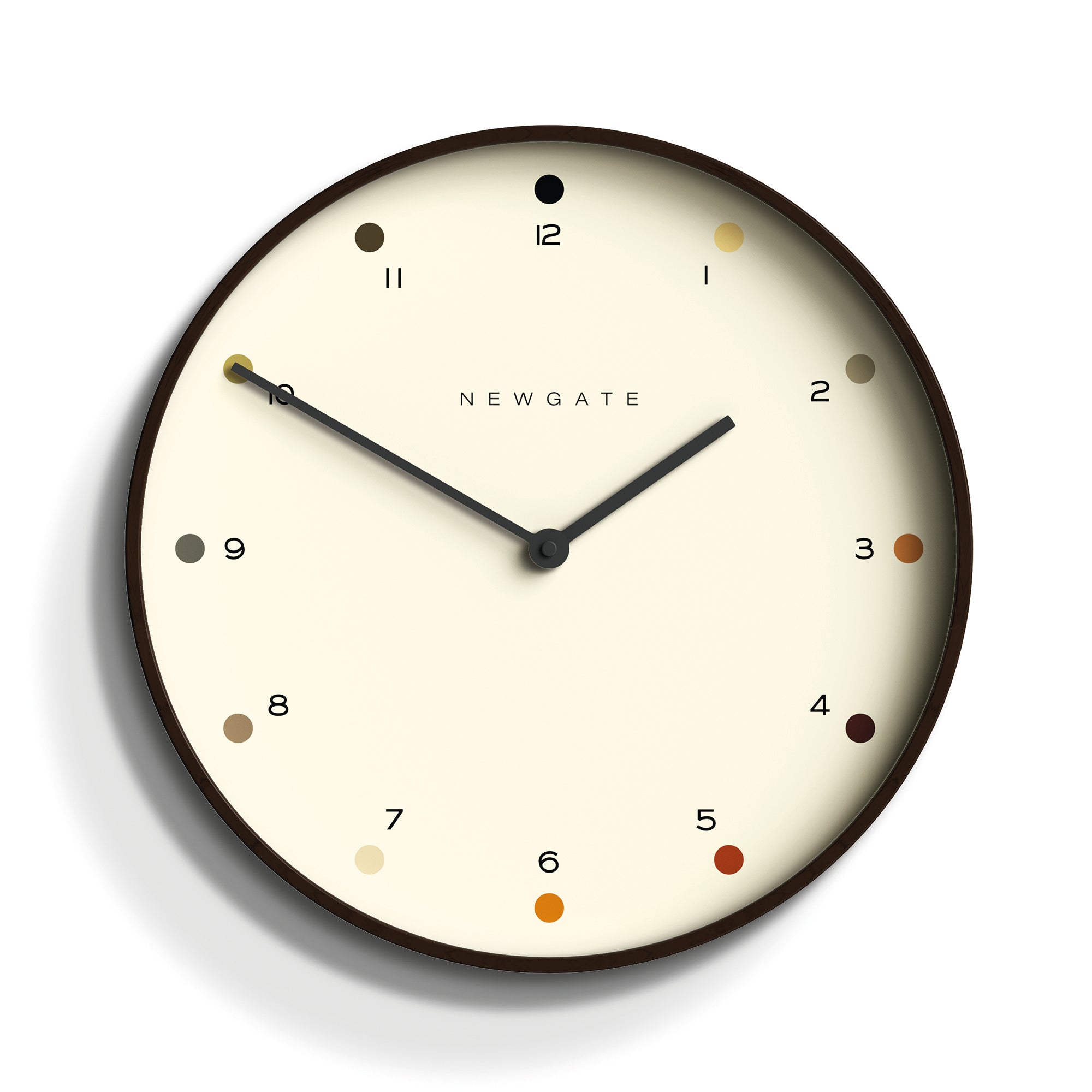 Newgate Mr Clarke Clock Dark Wood Dot Dial 40-Home &amp; Garden &gt; Home Office Accessories-PEROZ Accessories