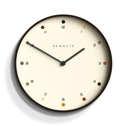 Newgate Mr Clarke Clock Dark Wood Dot Dial 40-Home &amp; Garden &gt; Home Office Accessories-PEROZ Accessories