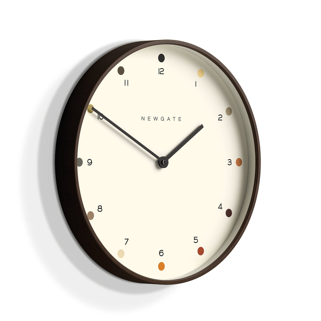 Newgate Mr Clarke Clock Dark Wood Dot Dial 40-Home &amp; Garden &gt; Home Office Accessories-PEROZ Accessories