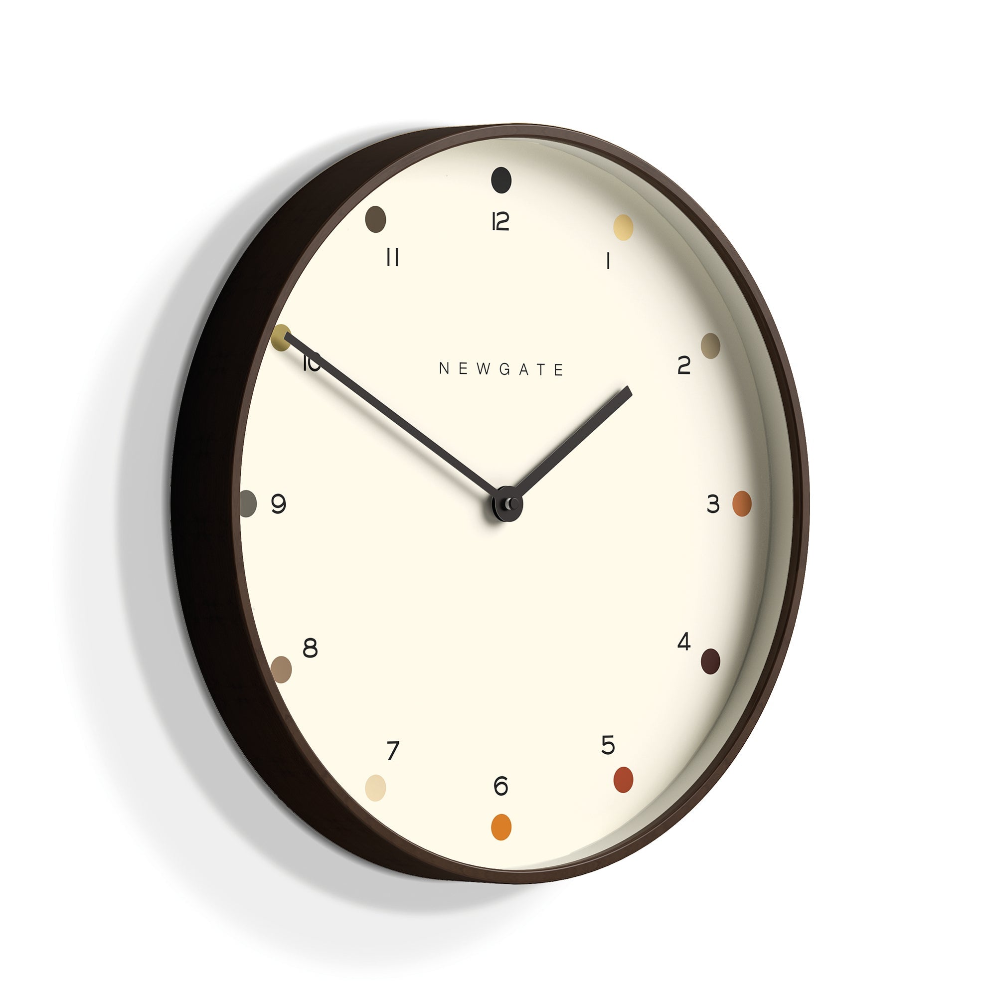 Newgate Mr Clarke Clock Dark Wood Dot Dial 40-Home &amp; Garden &gt; Home Office Accessories-PEROZ Accessories