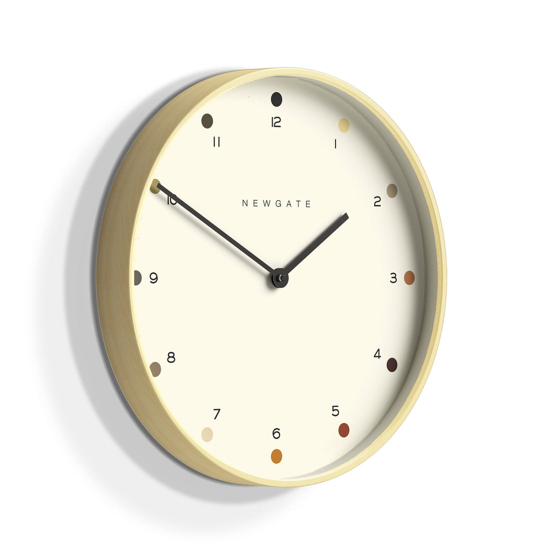 Newgate Mr Clarke Clock Pale Wood Dot Dial-Home &amp; Garden &gt; Decor-PEROZ Accessories
