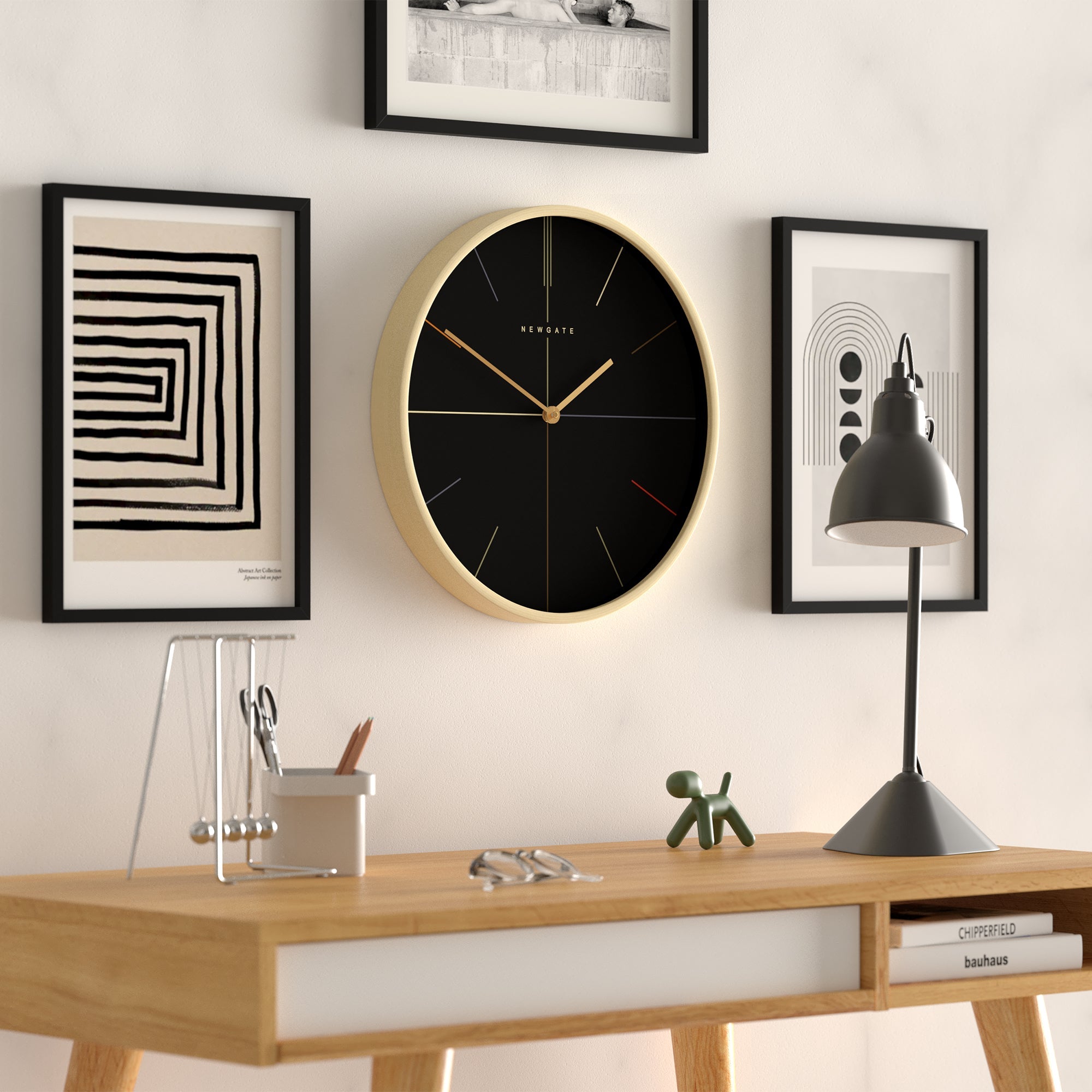 Newgate Mr Clarke Clock Pale Wood Reverse Hockey Dial-Home &amp; Garden &gt; Decor-PEROZ Accessories