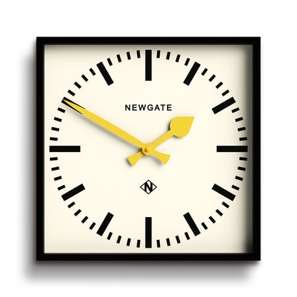 Newgate Number Five Wall Clock Black Yellow Hands-Home &amp; Garden &gt; Decor-PEROZ Accessories