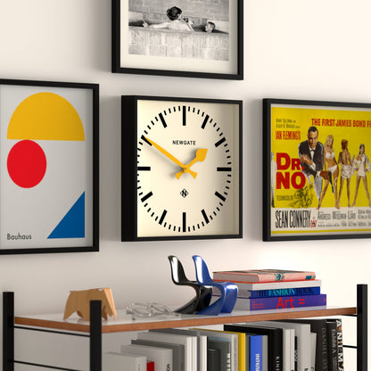 Newgate Number Five Wall Clock Black Yellow Hands-Home &amp; Garden &gt; Decor-PEROZ Accessories