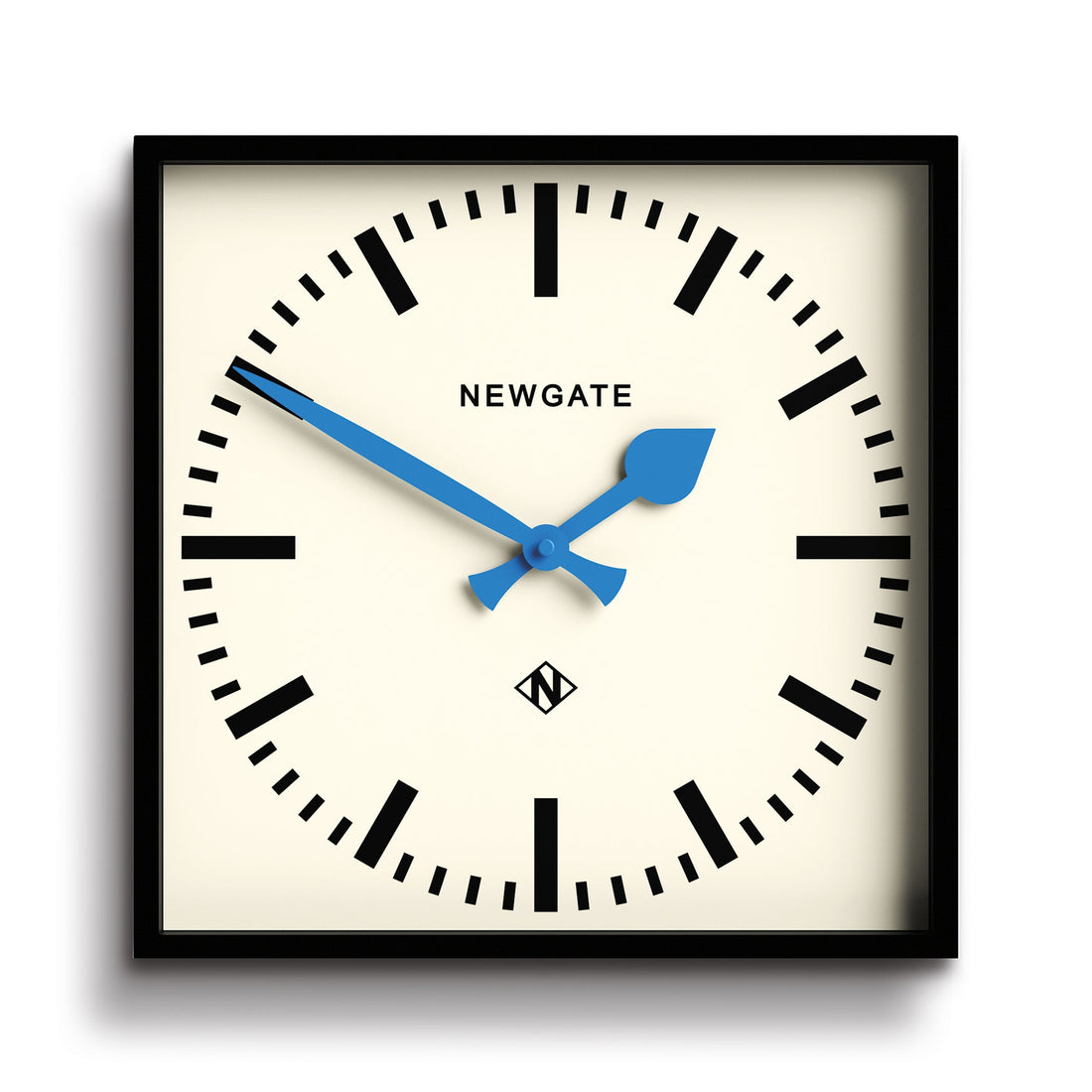 Newgate Number Five Wall Clock Black Blue Hands-Home &amp; Garden &gt; Decor-PEROZ Accessories