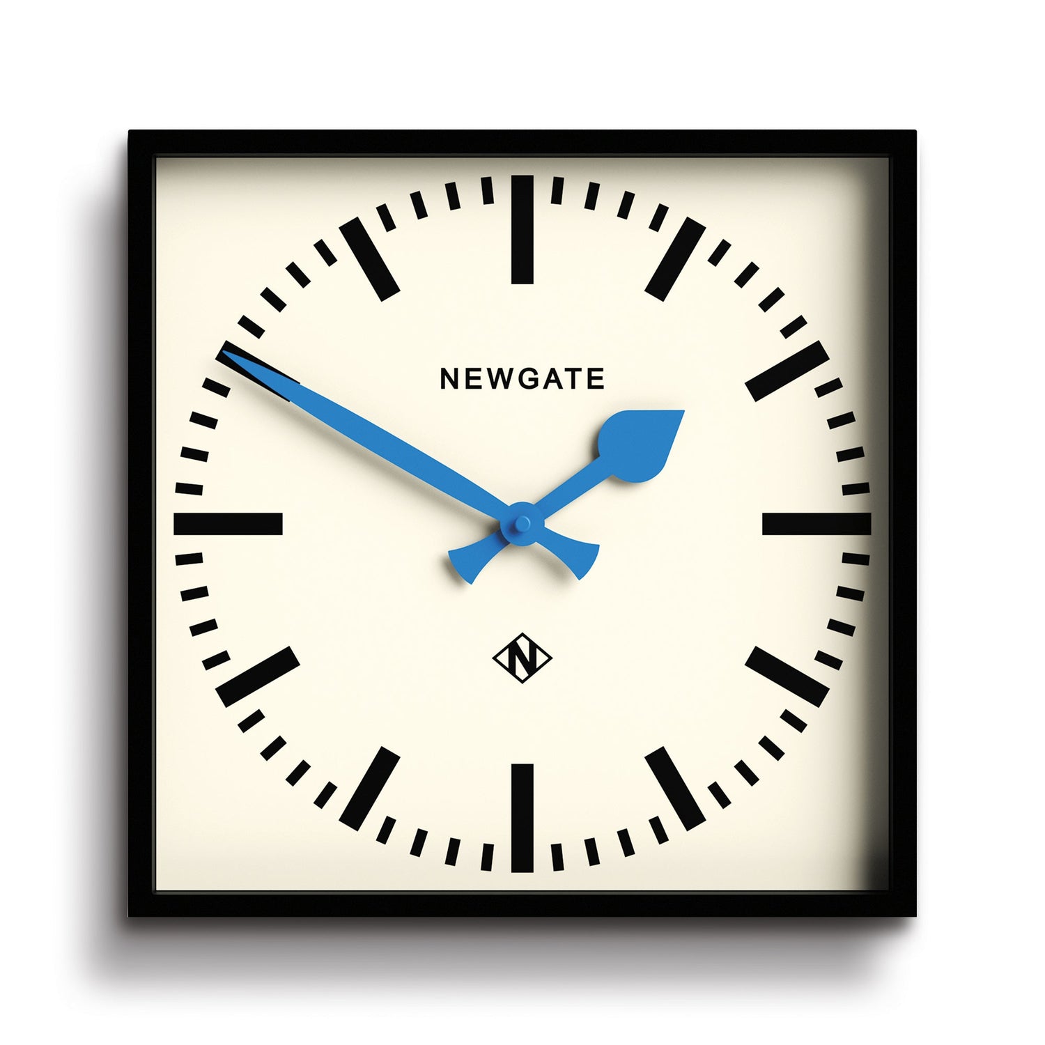 Newgate Number Five Wall Clock Black Blue Hands-Home &amp; Garden &gt; Decor-PEROZ Accessories