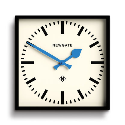 Newgate Number Five Wall Clock Black Blue Hands-Home &amp; Garden &gt; Decor-PEROZ Accessories