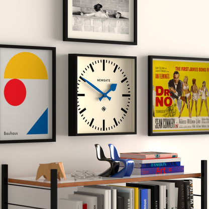Newgate Number Five Wall Clock Black Blue Hands-Home &amp; Garden &gt; Decor-PEROZ Accessories