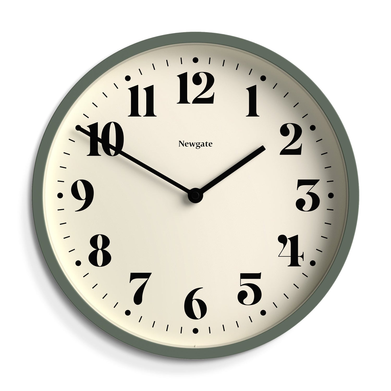 Newgate Number Four Wall Clock Matte Asparagus Green-Home &amp; Garden &gt; Decor-PEROZ Accessories