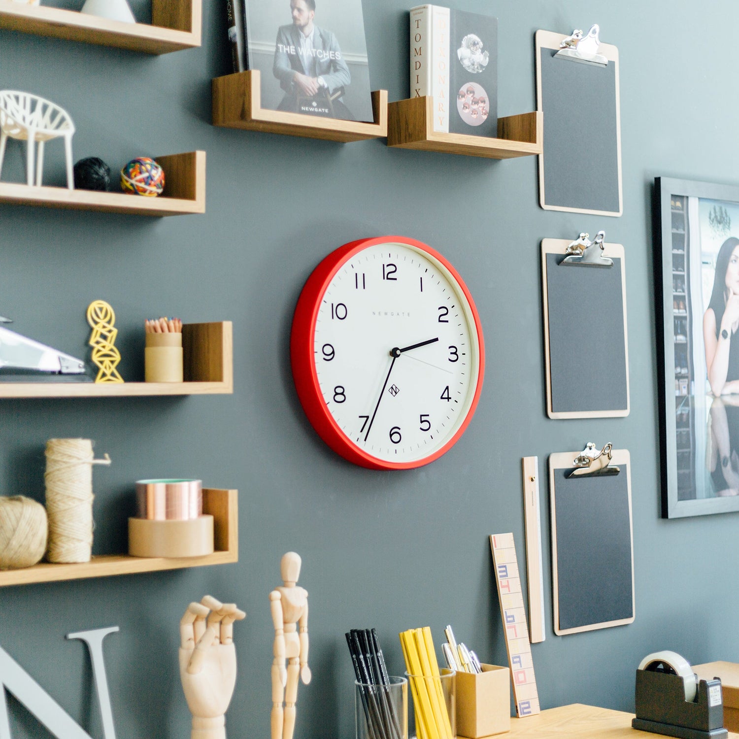 Newgate Number Three Echo Clock Silicone Red-Home &amp; Garden &gt; Decor-PEROZ Accessories
