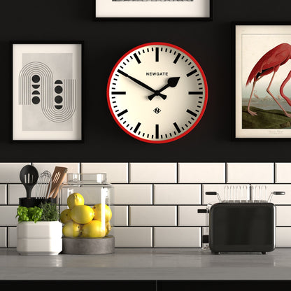Newgate Railway Clock Red-Home &amp; Garden &gt; Decor-PEROZ Accessories