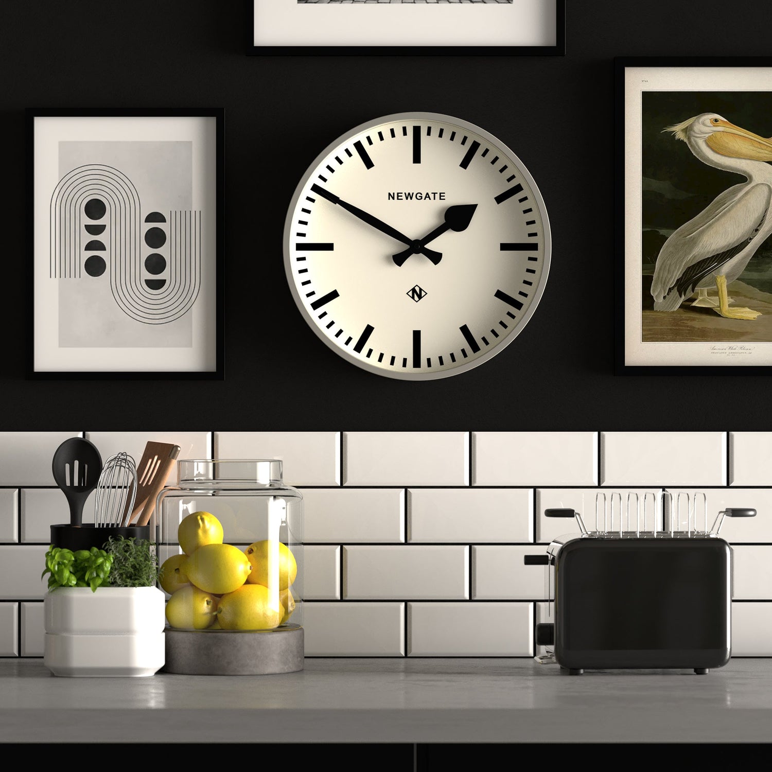 Newgate Railway Clock Grey-Home &amp; Garden &gt; Decor-PEROZ Accessories