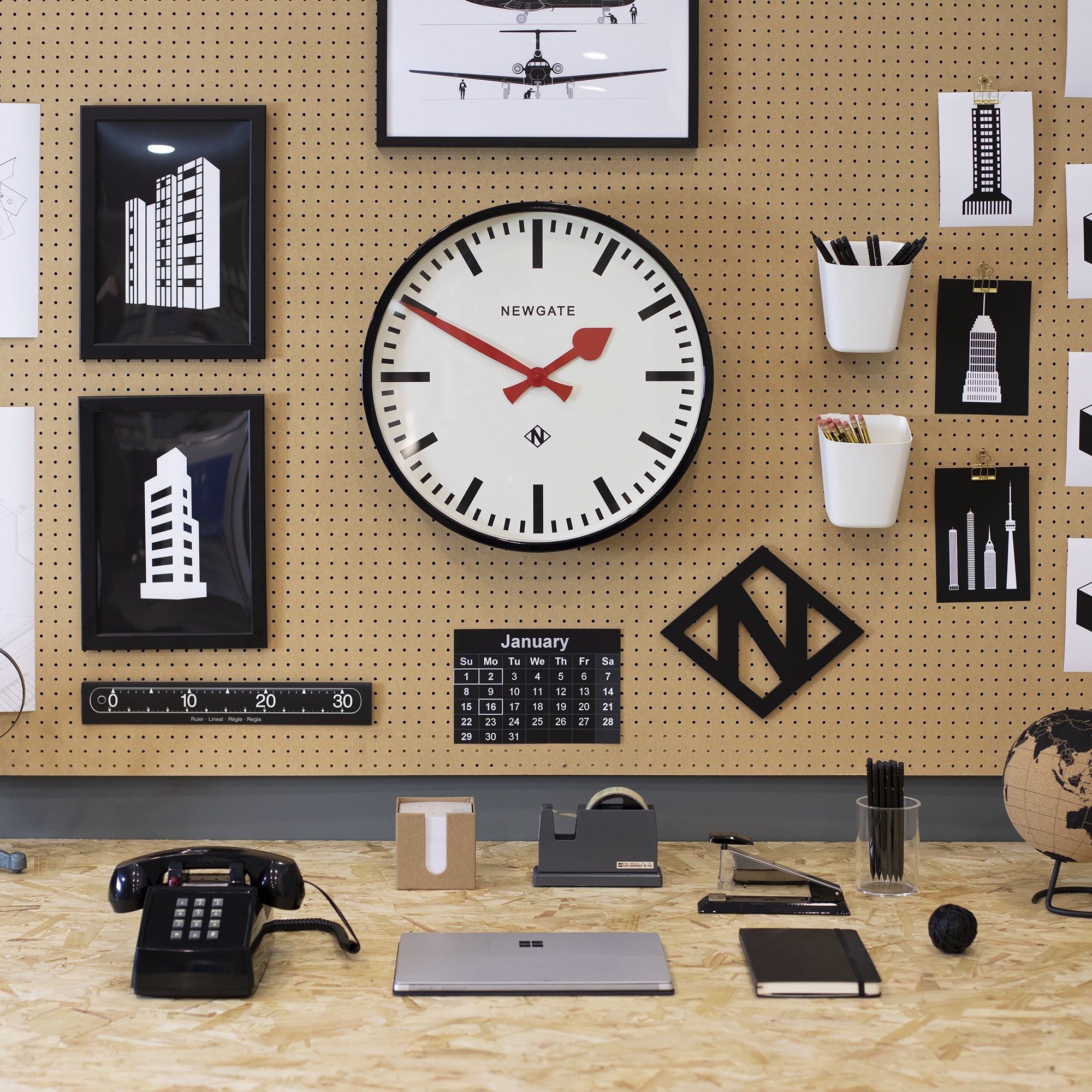 Newgate Putney Clock Black-Home &amp; Garden &gt; Decor-PEROZ Accessories
