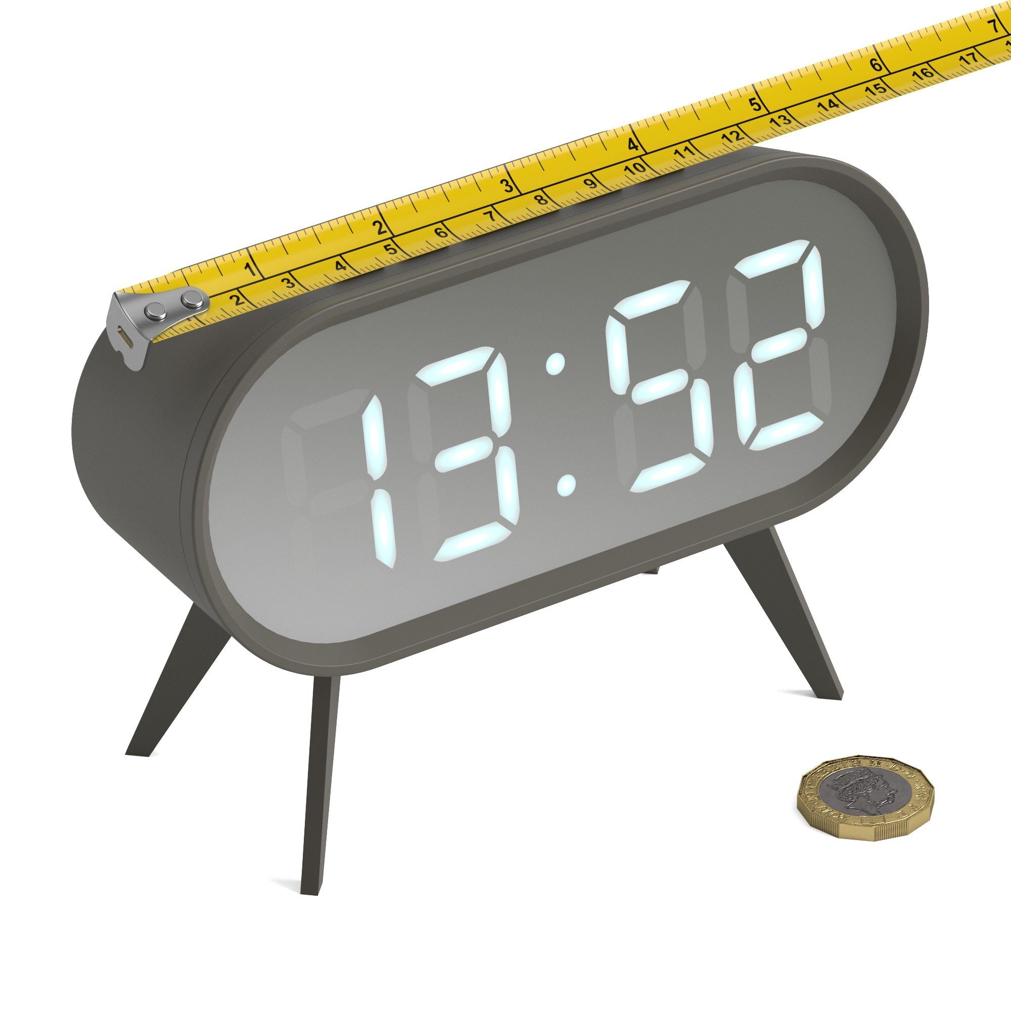 Newgate Space Hotel Cyborg Led Alarm Clock Grey-Home &amp; Garden &gt; Decor-PEROZ Accessories