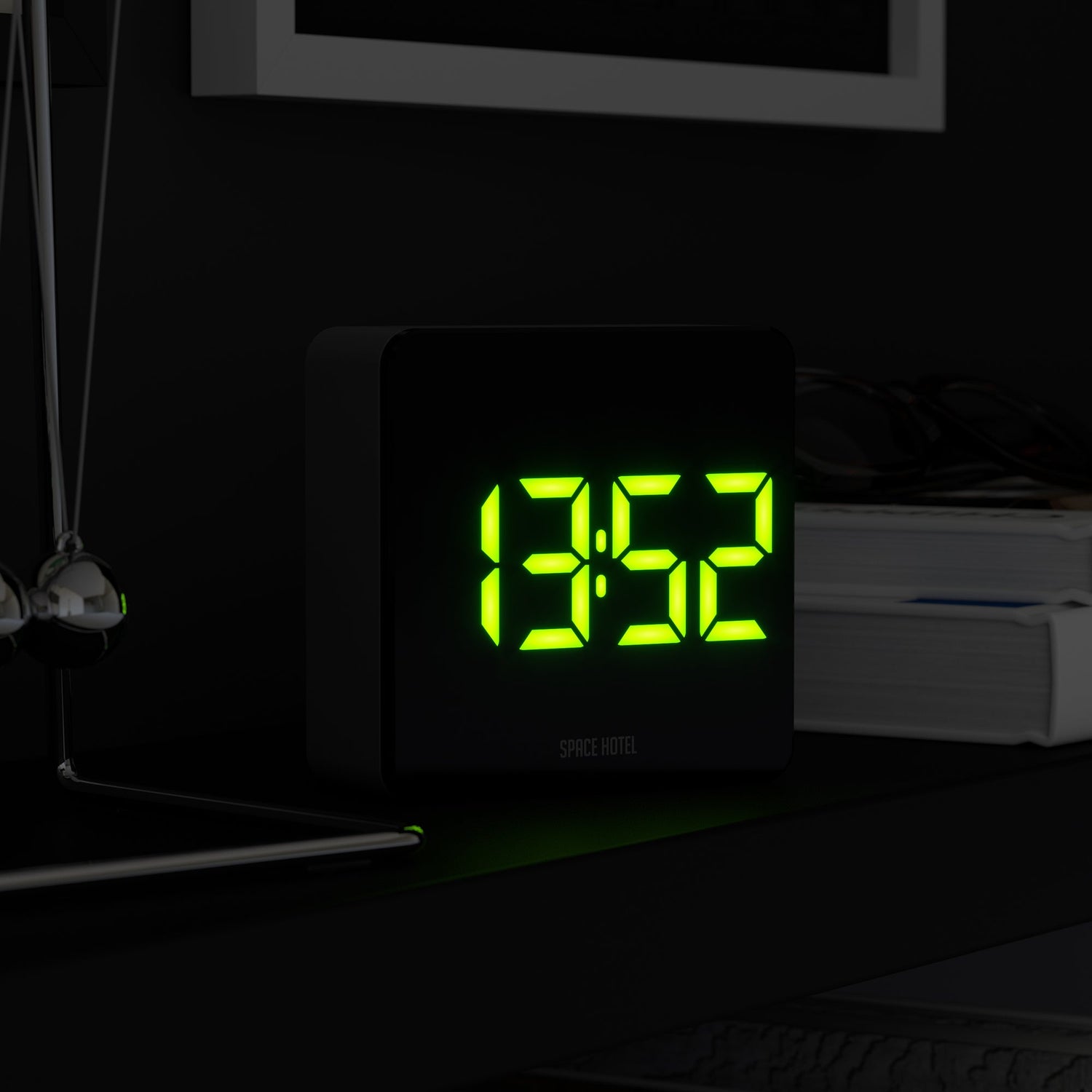Newgate Space Hotel Orbatron Alarm Clock Black Case - Black Lens - Green Led-Home &amp; Garden &gt; Decor-PEROZ Accessories