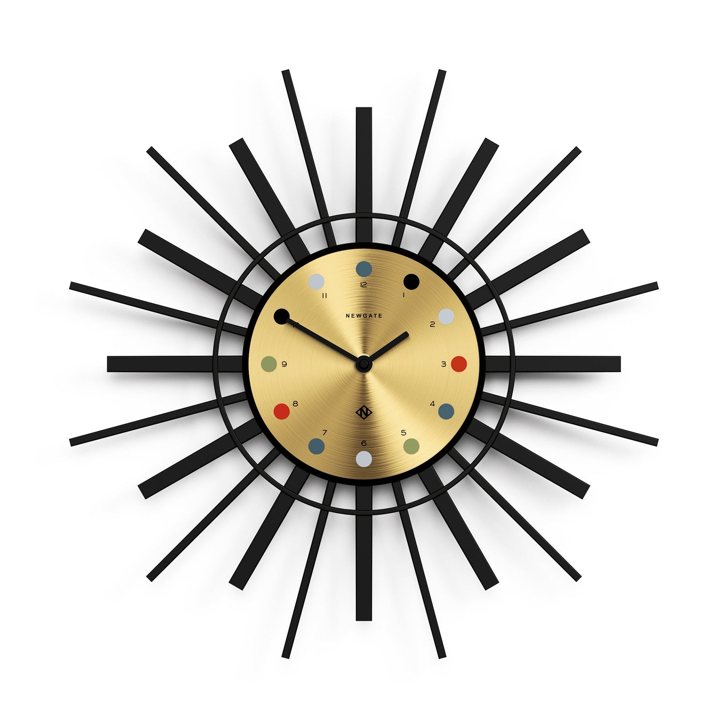 Newgate Stingray Wall Clock Black - Gold Dial-Home &amp; Garden &gt; Decor-PEROZ Accessories