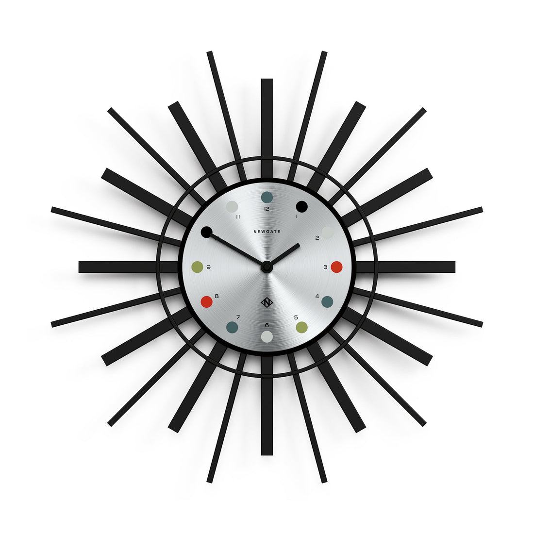 Newgate Stingray Wall Clock Black - Silver Dial-Home &amp; Garden &gt; Decor-PEROZ Accessories