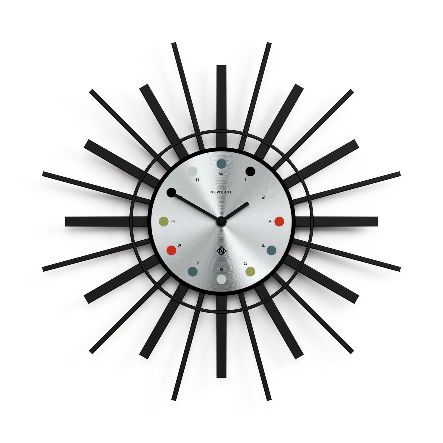 Newgate Stingray Wall Clock Black - Silver Dial-Home &amp; Garden &gt; Decor-PEROZ Accessories