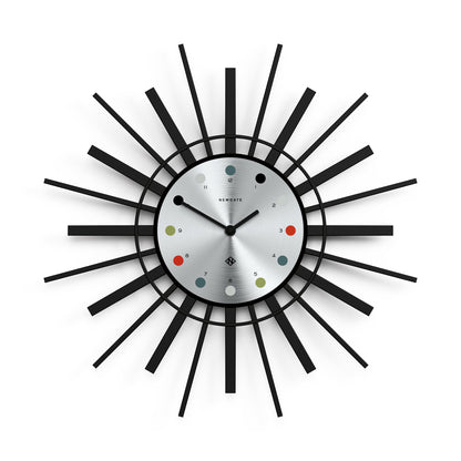 Newgate Stingray Wall Clock Black - Silver Dial-Home &amp; Garden &gt; Decor-PEROZ Accessories