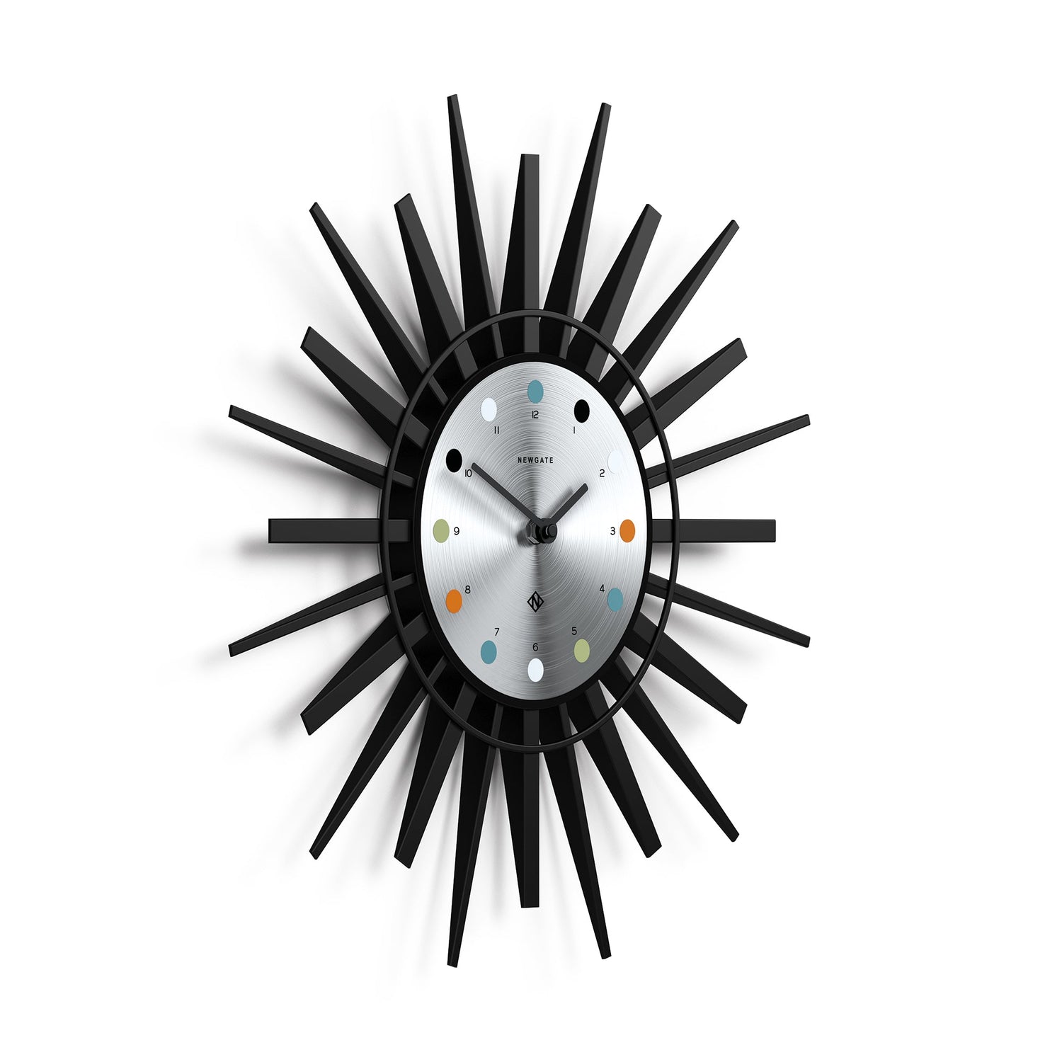 Newgate Stingray Wall Clock Black - Silver Dial-Home &amp; Garden &gt; Decor-PEROZ Accessories