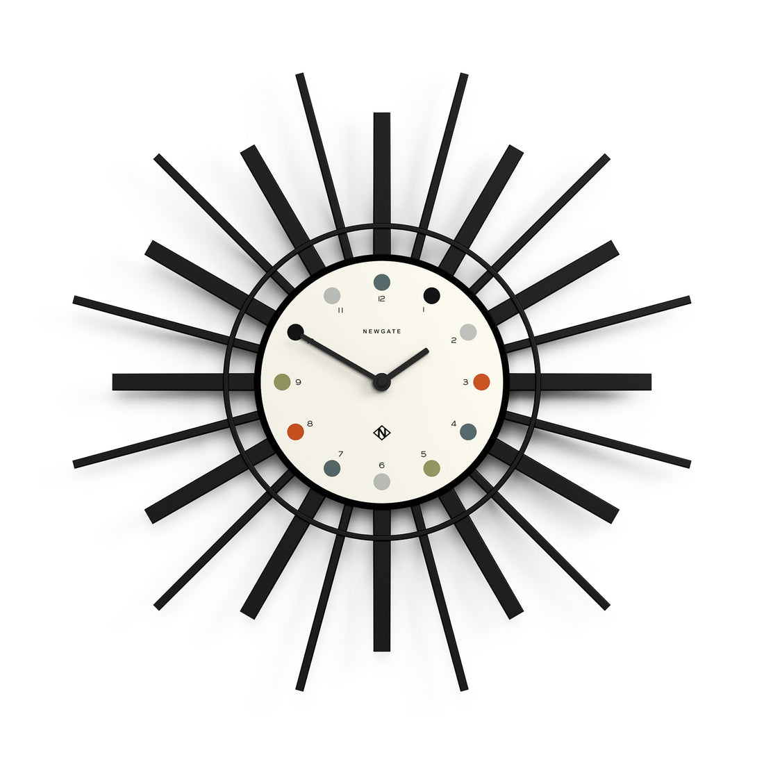 Newgate Stingray Wall Clock Black - White Dial-Home &amp; Garden &gt; Decor-PEROZ Accessories