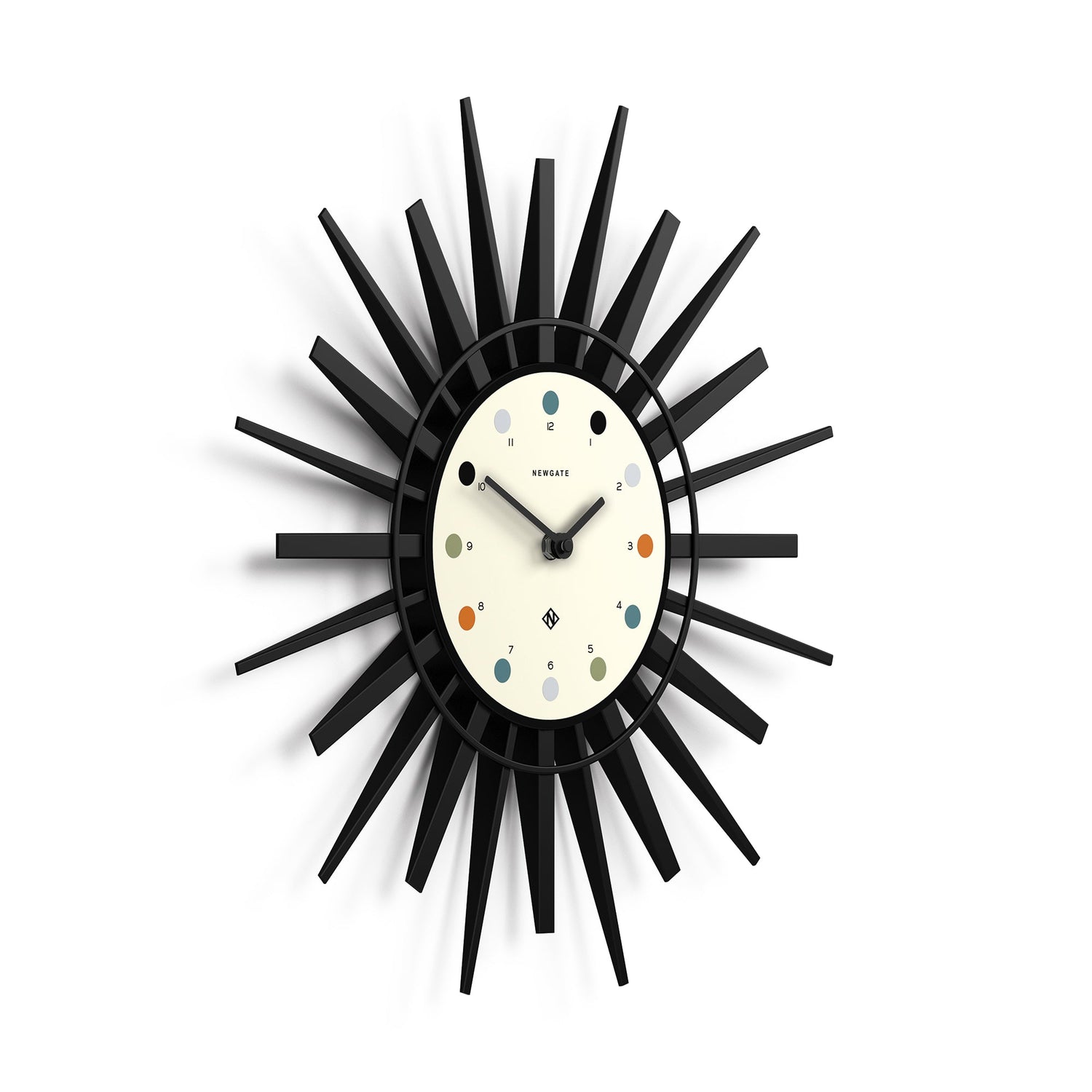 Newgate Stingray Wall Clock Black - White Dial-Home &amp; Garden &gt; Decor-PEROZ Accessories