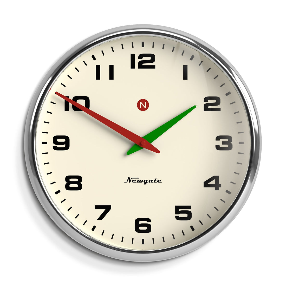 Newgate Superstore Wall Clock Alpha Dial Chrome-Home &amp; Garden &gt; Decor-PEROZ Accessories