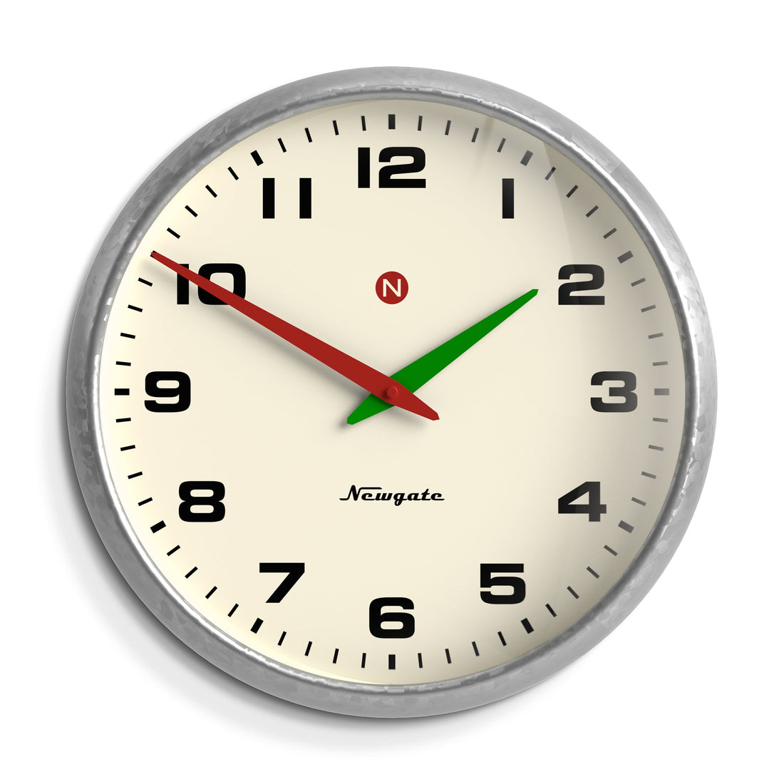 Newgate Superstore Wall Clock Alpha Dial Galvanised-Home &amp; Garden &gt; Decor-PEROZ Accessories